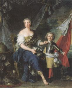 Jean Marc Nattier Mademoiselle de Lanbesc as Minerva,Arming Her Brother the Comte de Brionne and Directing Him to the Arts of War (mk05) Germany oil painting art